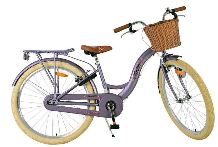 Volare Blossom Barncykel 26 tum, dubbla handbromsar, Lila - För barn 9-12 år