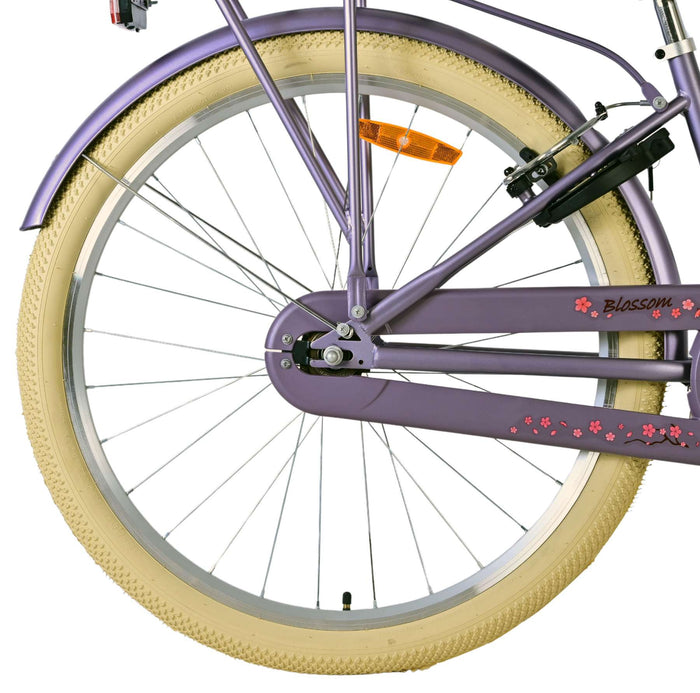 Volare Blossom Barncykel 26 tum, dubbla handbromsar, Lila - För barn 9-12 år