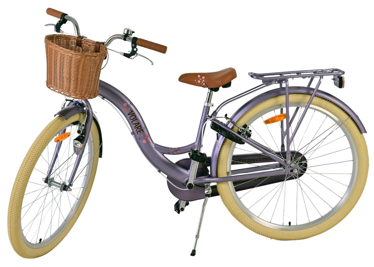 Volare Blossom Barncykel 26 tum, dubbla handbromsar, Lila - För barn 9-12 år