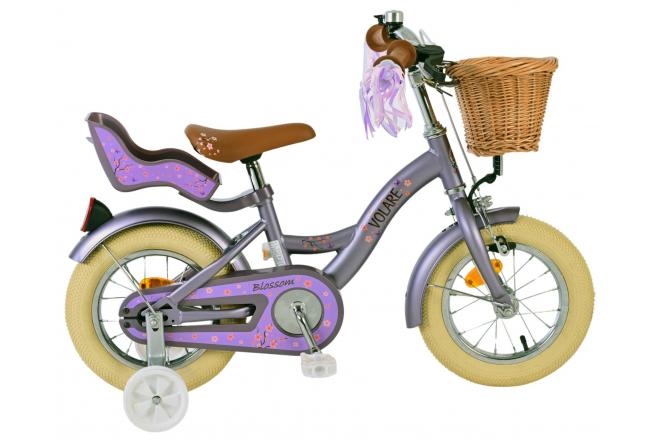 Volare Blossom Barncykel, 12 tum - Lilla Cykelbutiken