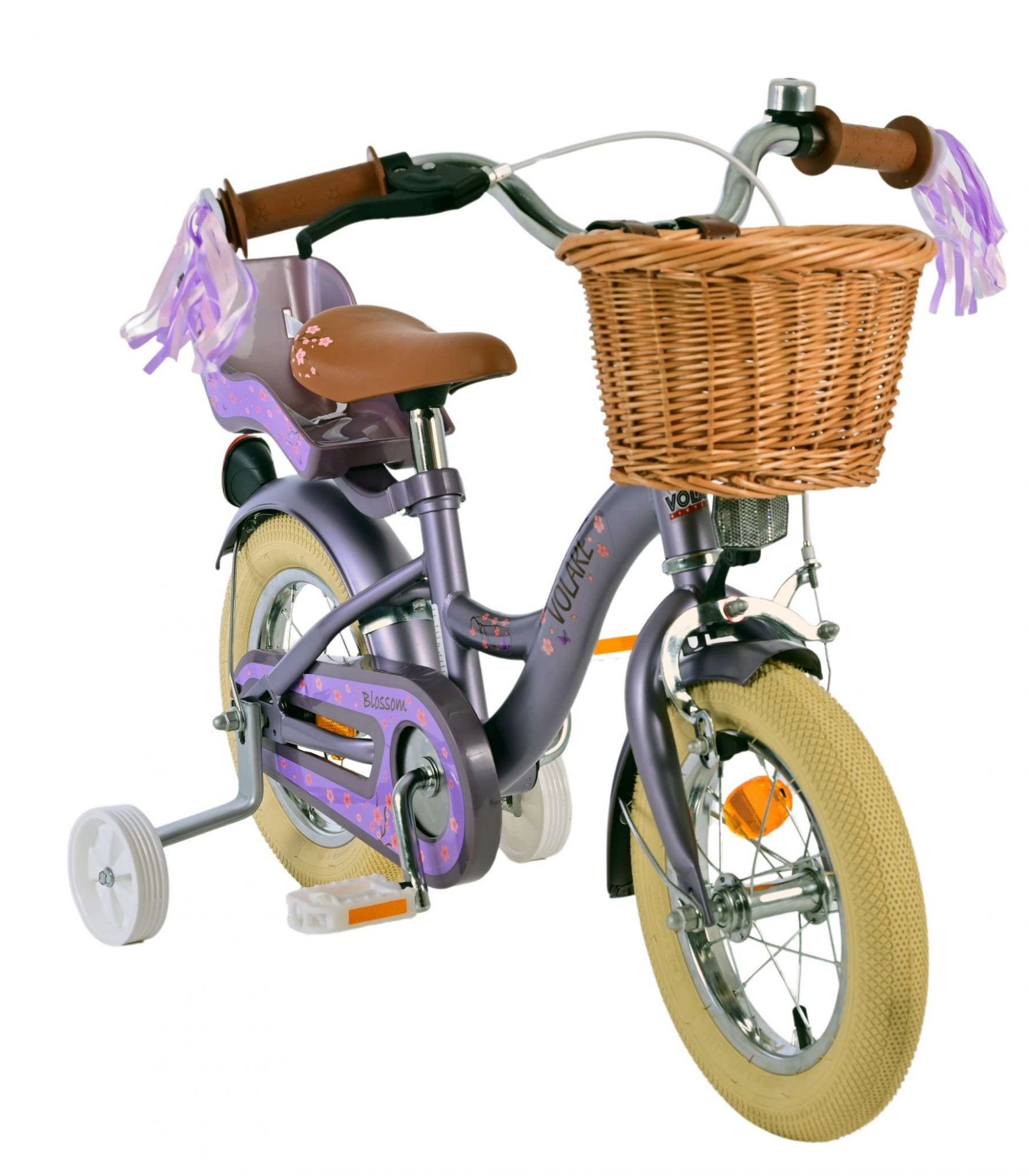 Volare Blossom Barncykel, 12 tum - Lilla Cykelbutiken