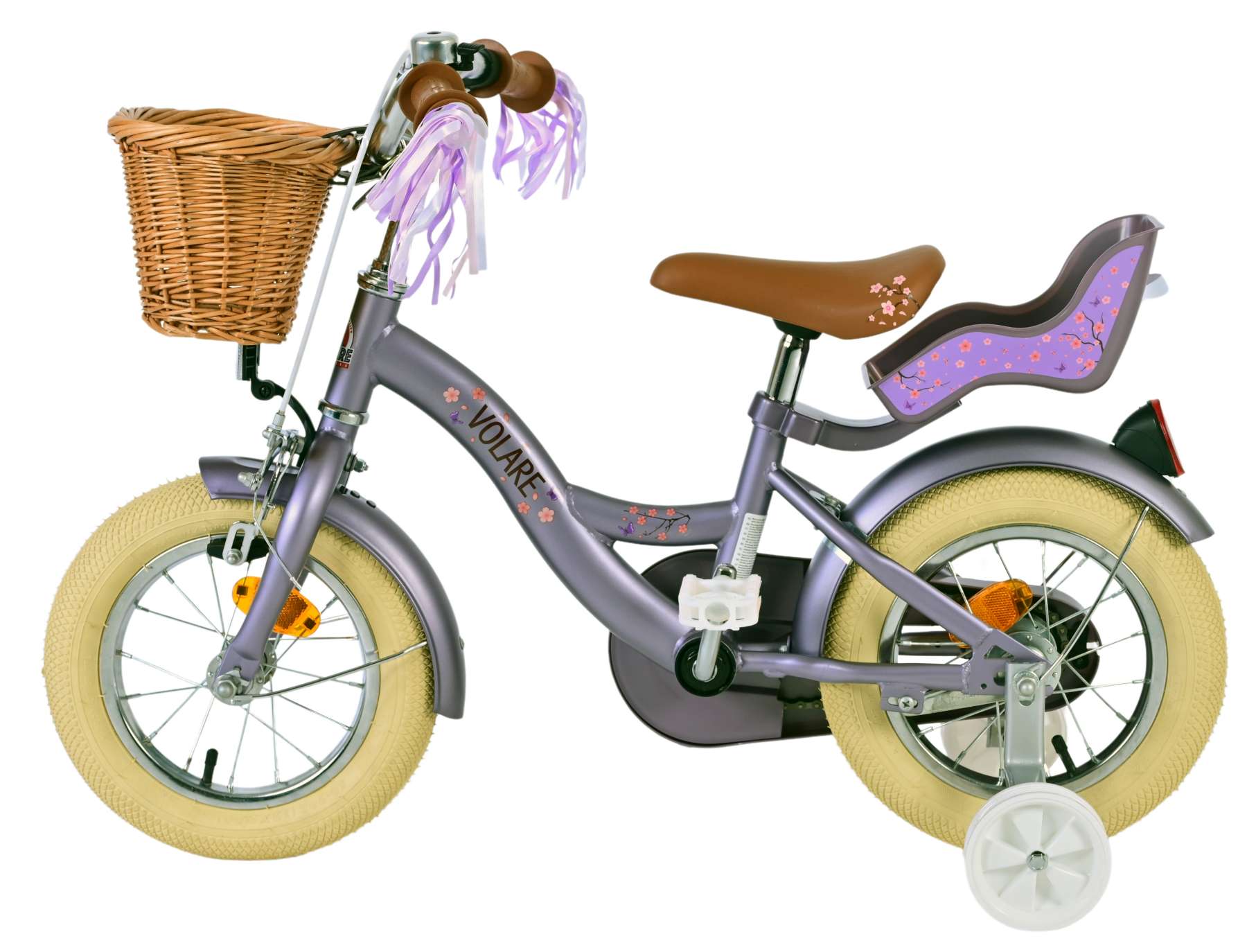Volare Blossom Barncykel, 12 tum - Lilla Cykelbutiken