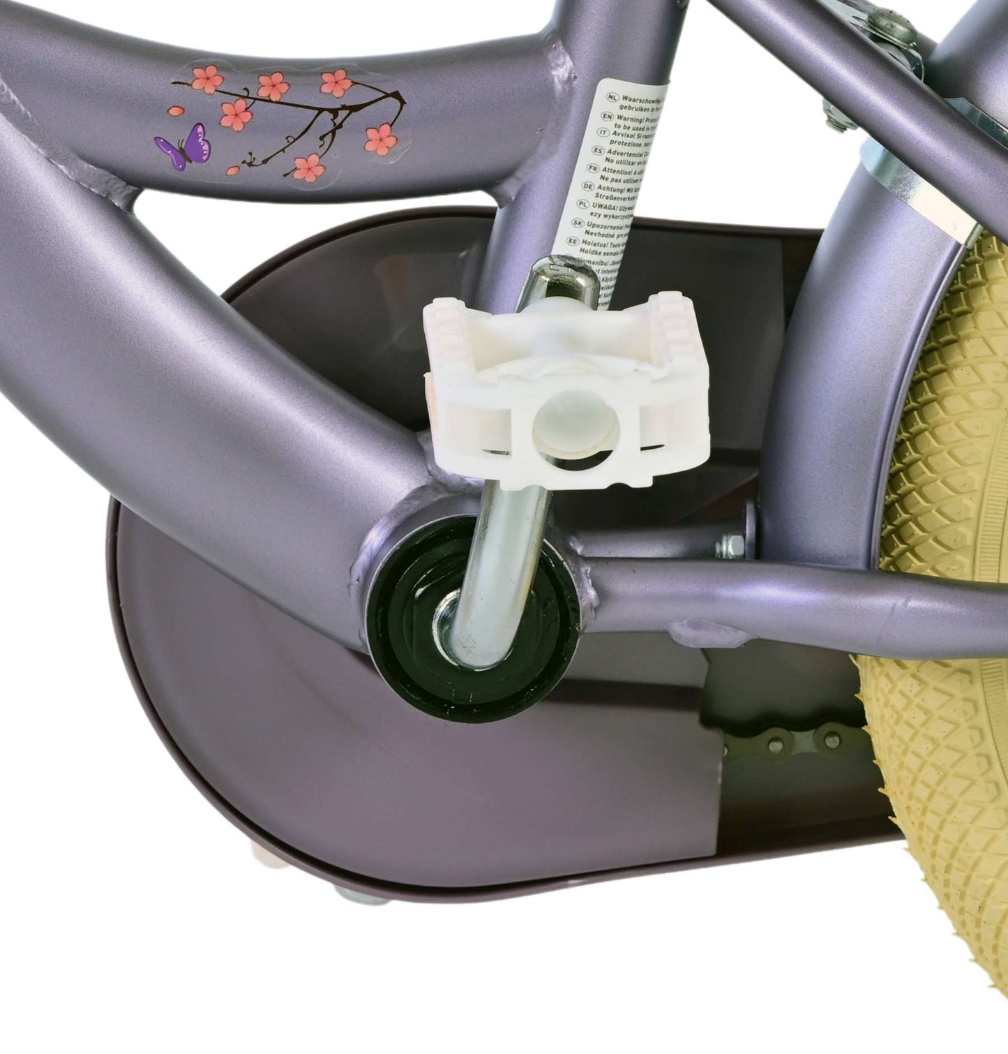 Volare Blossom Barncykel, 12 tum - Lilla Cykelbutiken