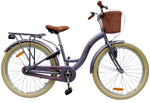 Volare Blossom Barncykel Med Cykelkorg, 24 Tum Lila - Lilla Cykelbutiken