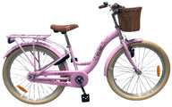 Volare Blossom Barncykel Med Cykelkorg, 24 Tum Rosa - Lilla Cykelbutiken