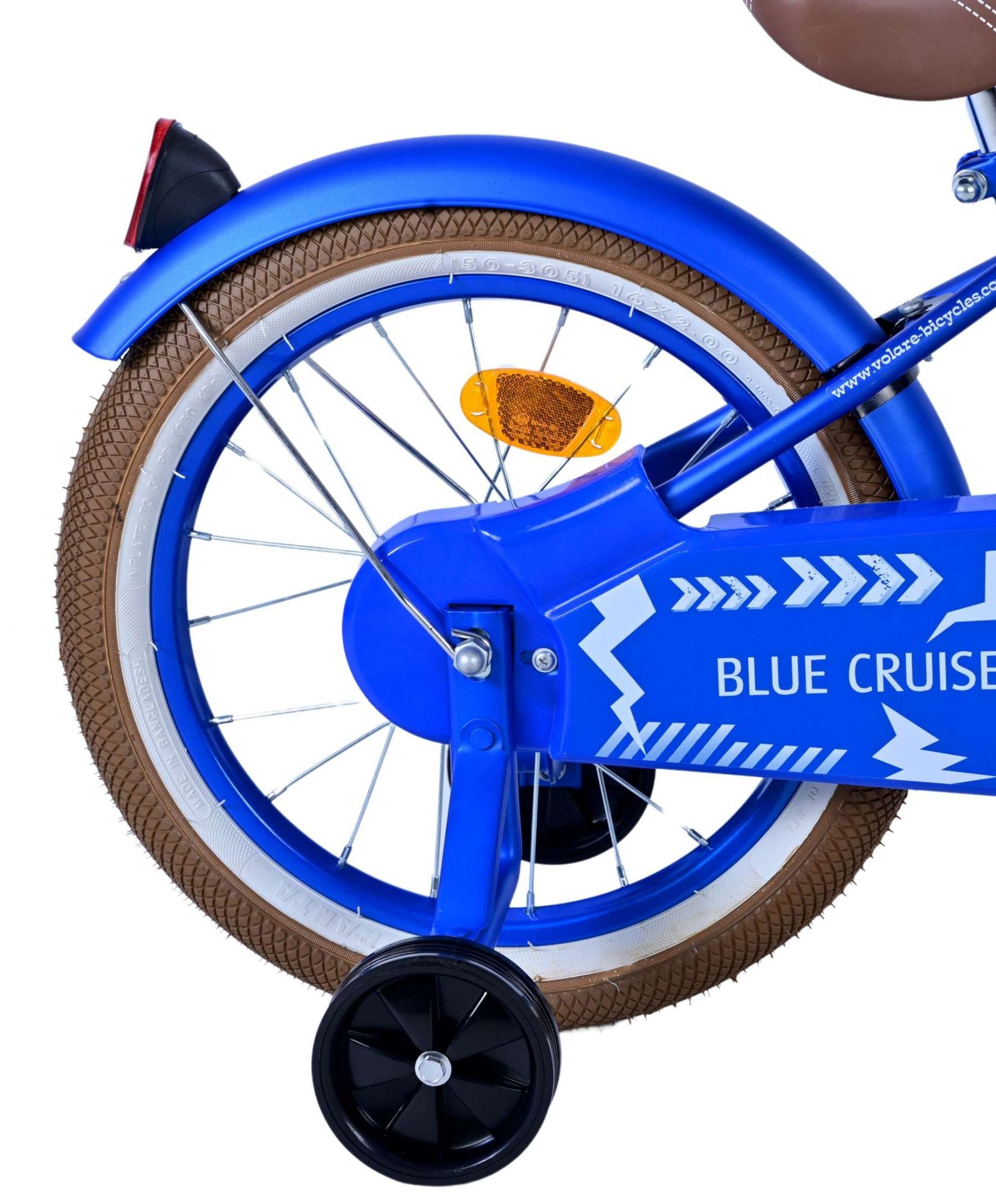 Volare Blue Cruiser Barncykel 16 tum, Blå - Lilla Cykelbutiken