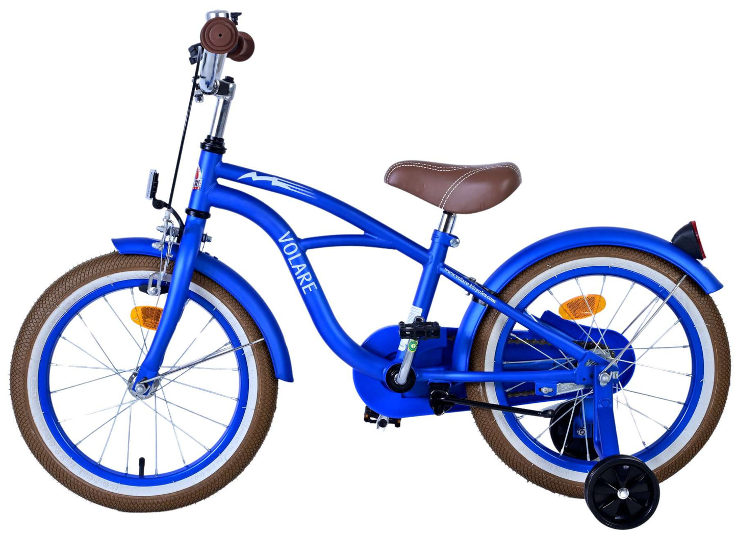 Volare Blue Cruiser Barncykel 16 tum, Blå - Lilla Cykelbutiken