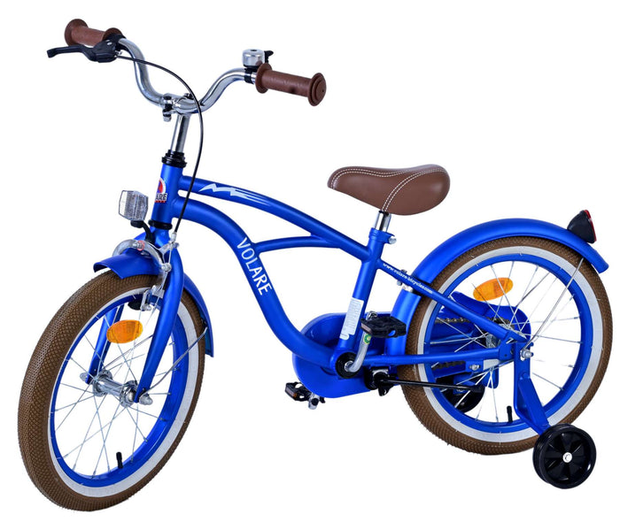 Volare Blue Cruiser Barncykel 16 tum, Blå - Lilla Cykelbutiken