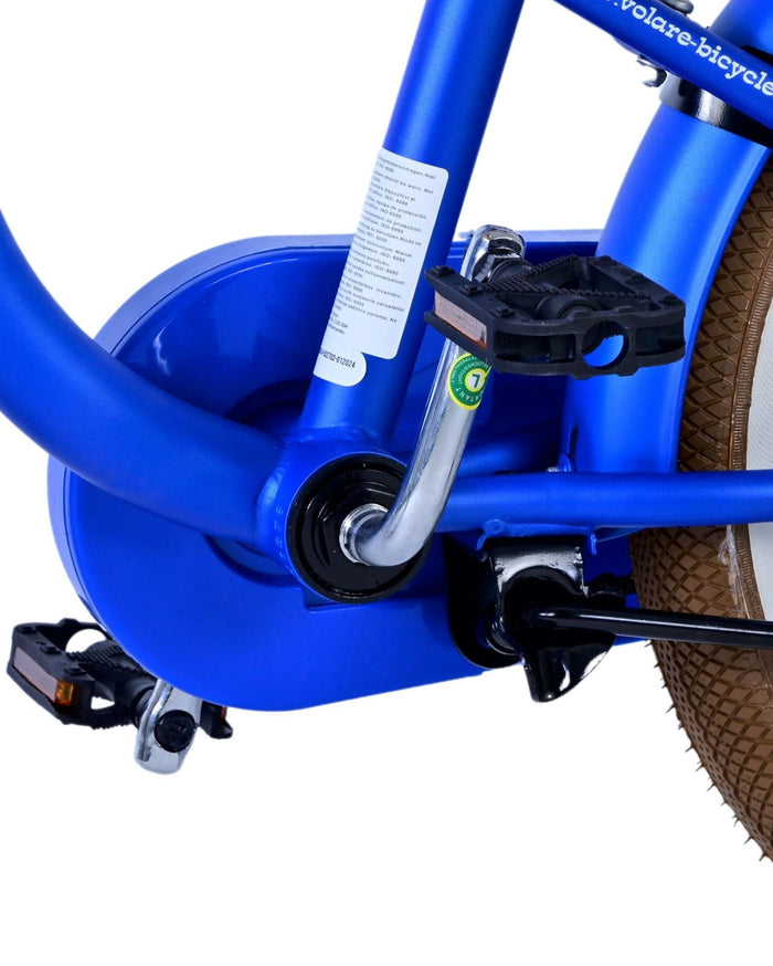 Volare Blue Cruiser Barncykel 16 tum, Blå - Lilla Cykelbutiken