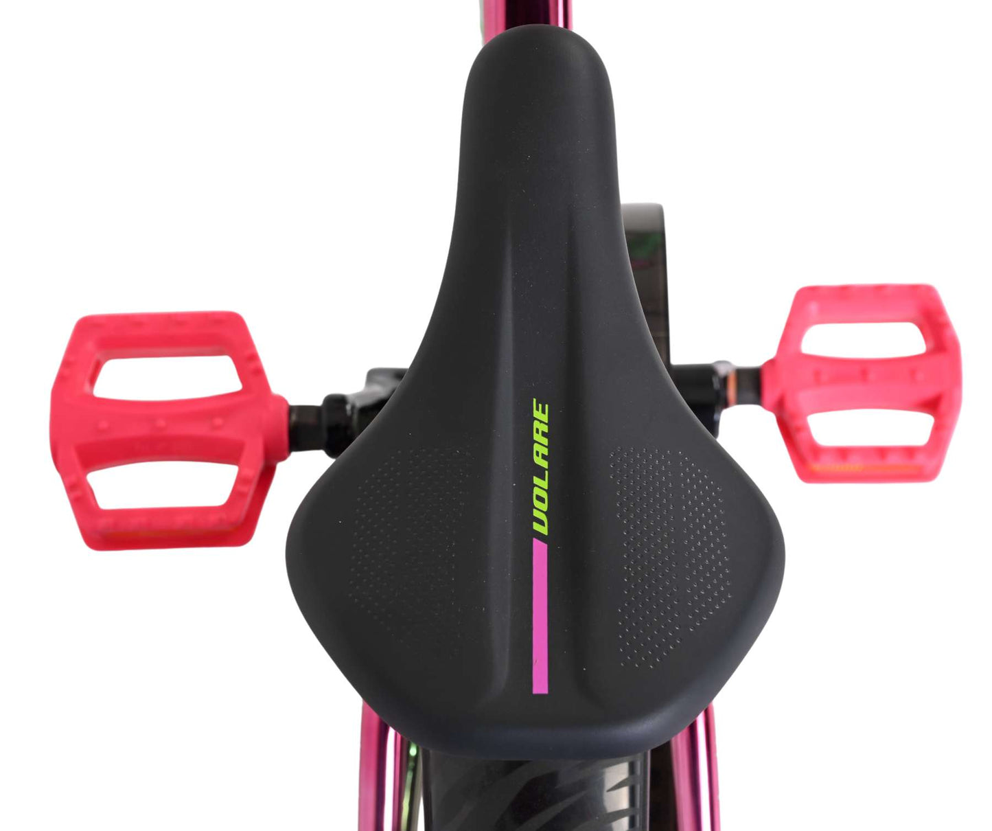 Volare Chrome Rosa Grön 16 tum – Barncykel med stödhjul