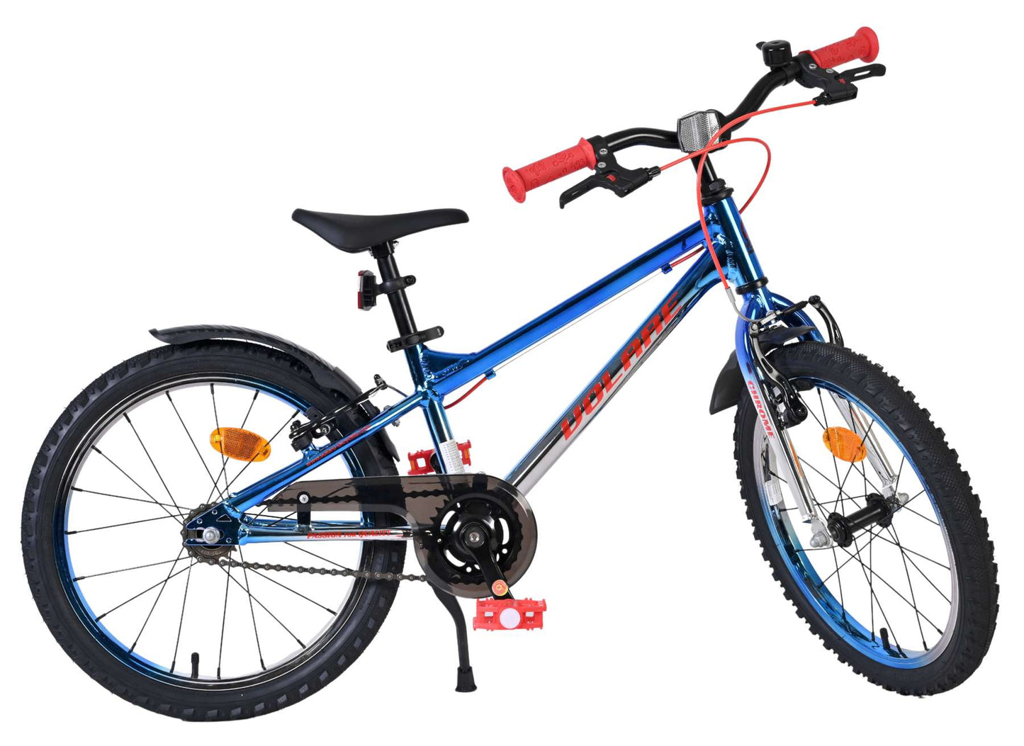 Volare Chrome Barncykel 16 tum, dubbla handbromsar, Blå - För barn 4-6 år