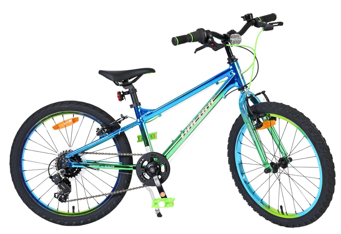 Volare Chrome Kids' Blå Grön 20 tum – Barncykel med 6 växlar