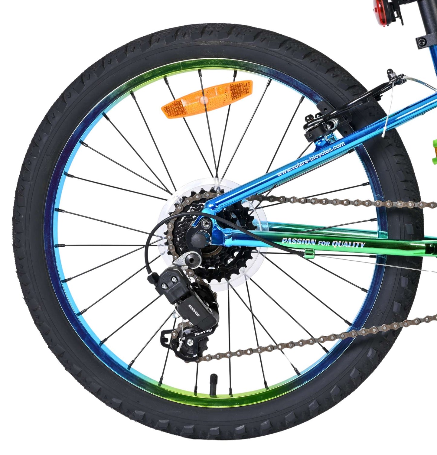 Volare Chrome Kids' Blå Grön 20 tum – Barncykel med 6 växlar