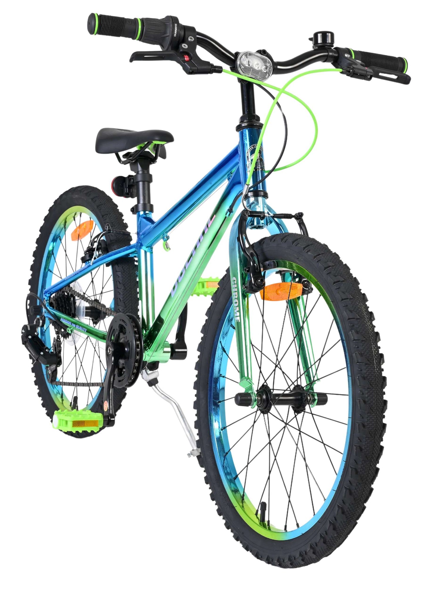 Volare Chrome Kids' Blå Grön 20 tum – Barncykel med 6 växlar
