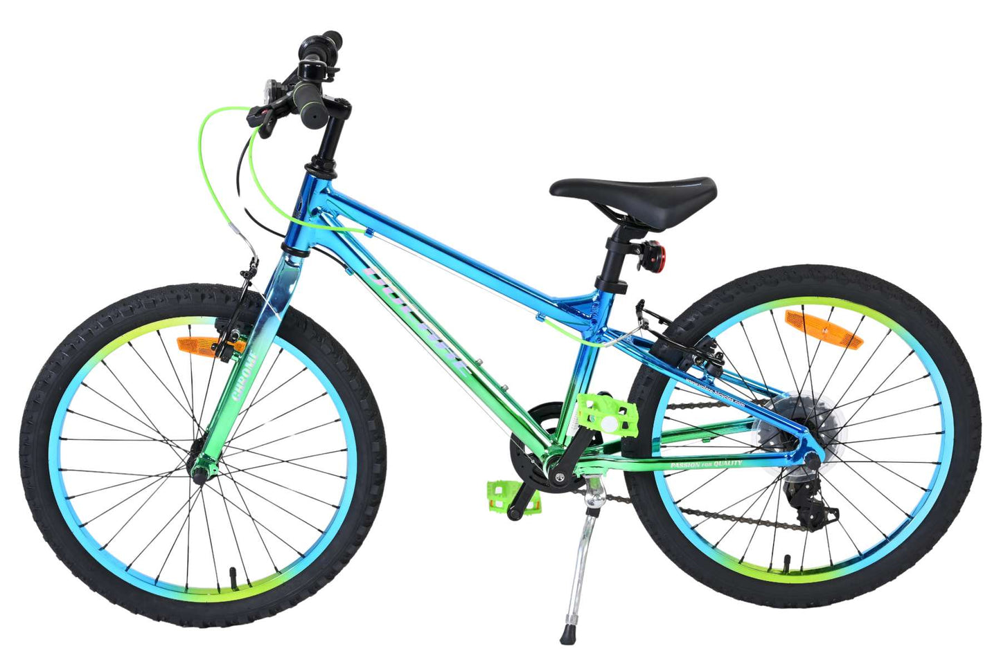 Volare Chrome Kids' Blå Grön 20 tum – Barncykel med 6 växlar