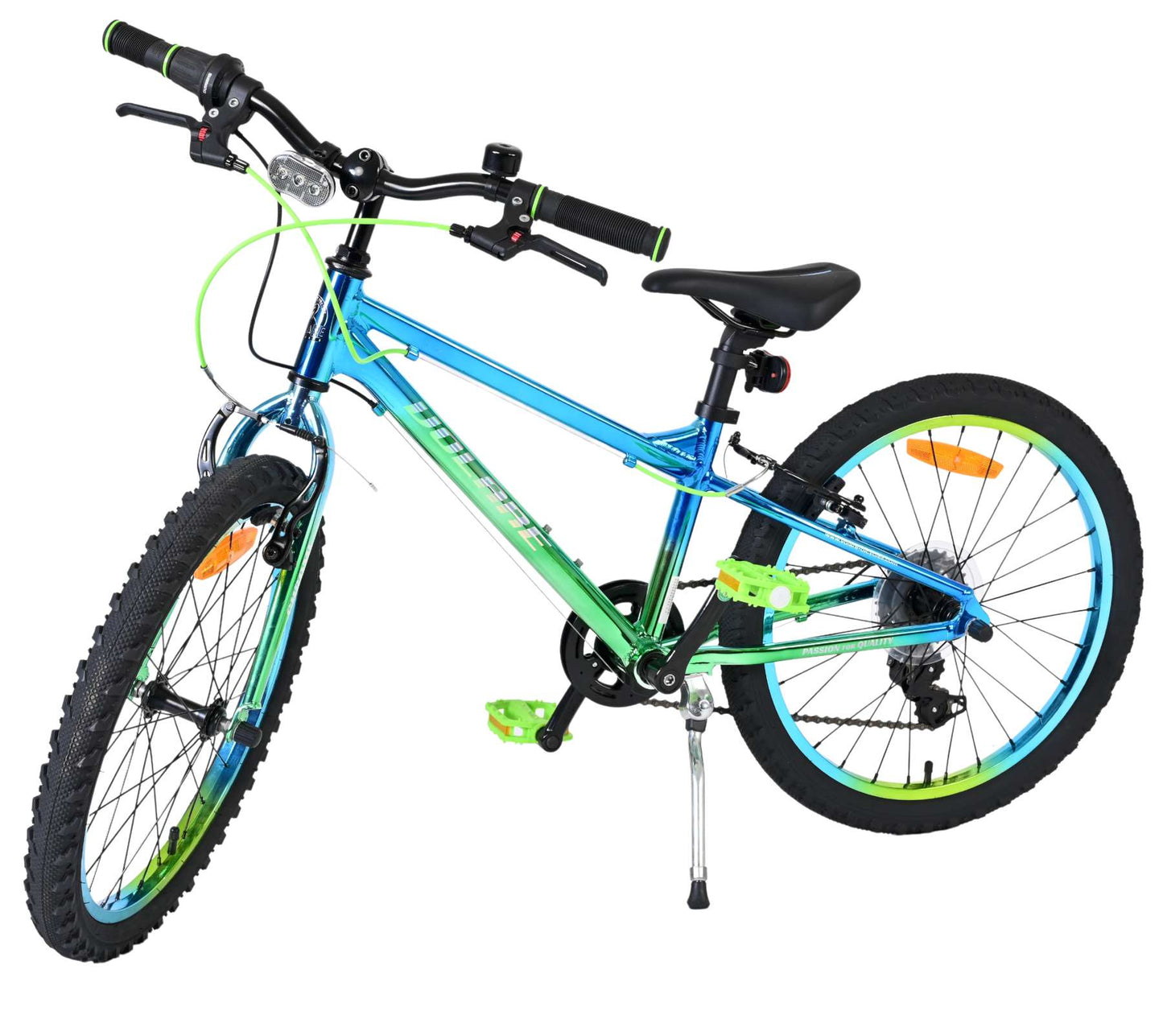 Volare Chrome Kids' Blå Grön 20 tum – Barncykel med 6 växlar