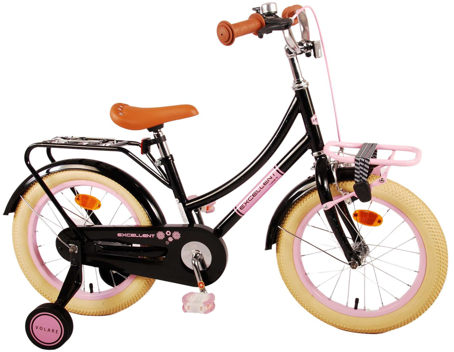 Volare Excellent Svart 95% assembled 16 tum – Barncykel med stödhjul