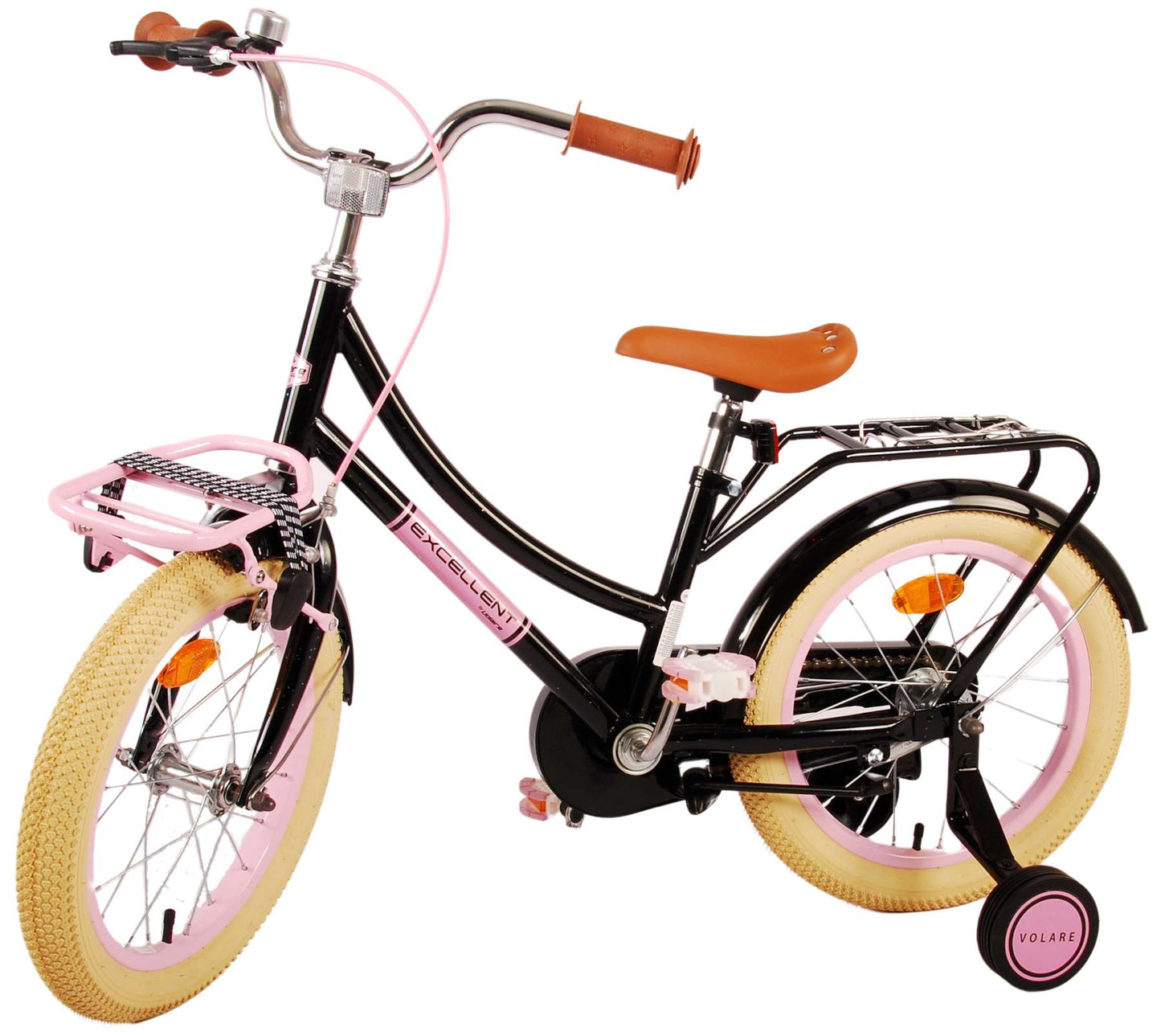 Volare Excellent Svart 95% assembled 16 tum – Barncykel med stödhjul