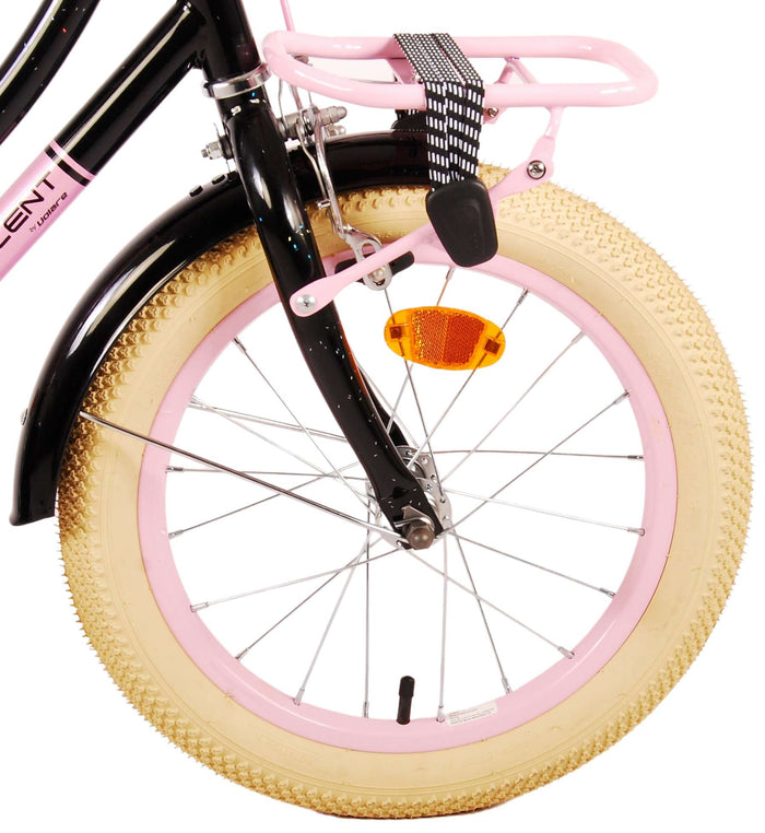 Volare Excellent Barncykel 16 tum, Svart - Lilla Cykelbutiken