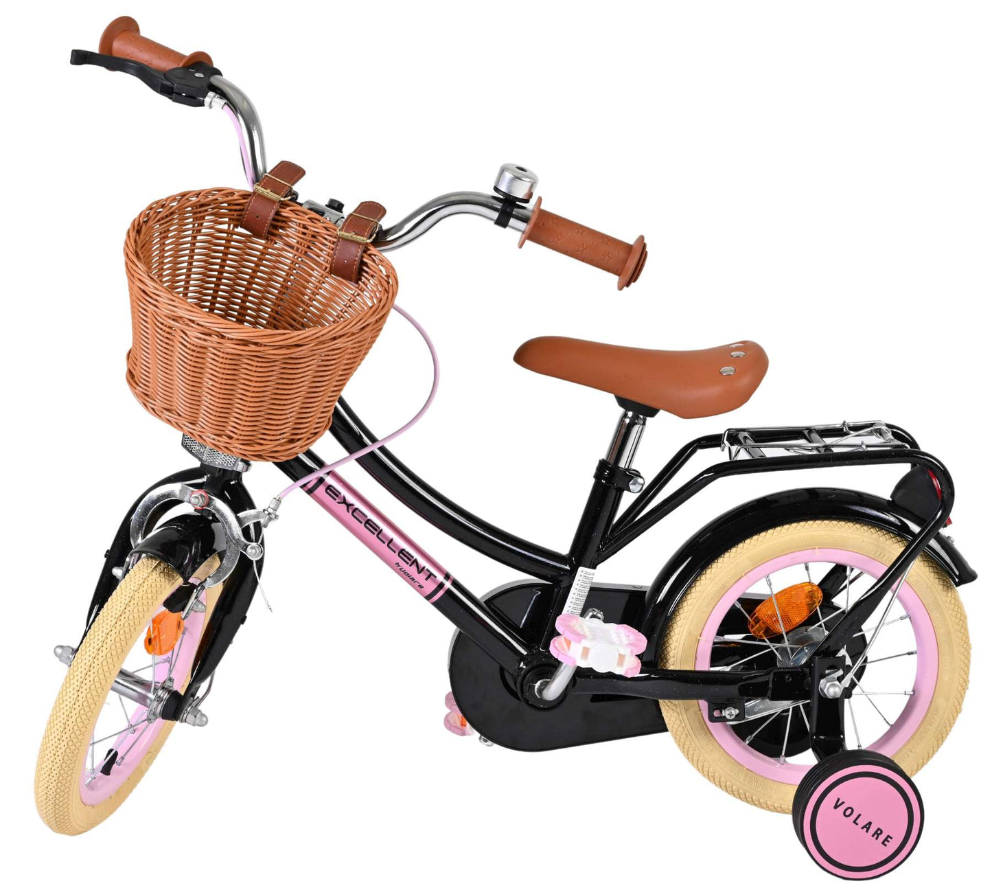 Volare Excellent Barncykel 12 tum, Svart - För barn 3-4 år