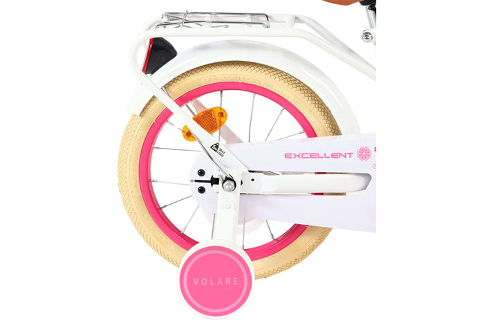 Volare Excellent 14 tum barncykel vit - För barn 3-5 år