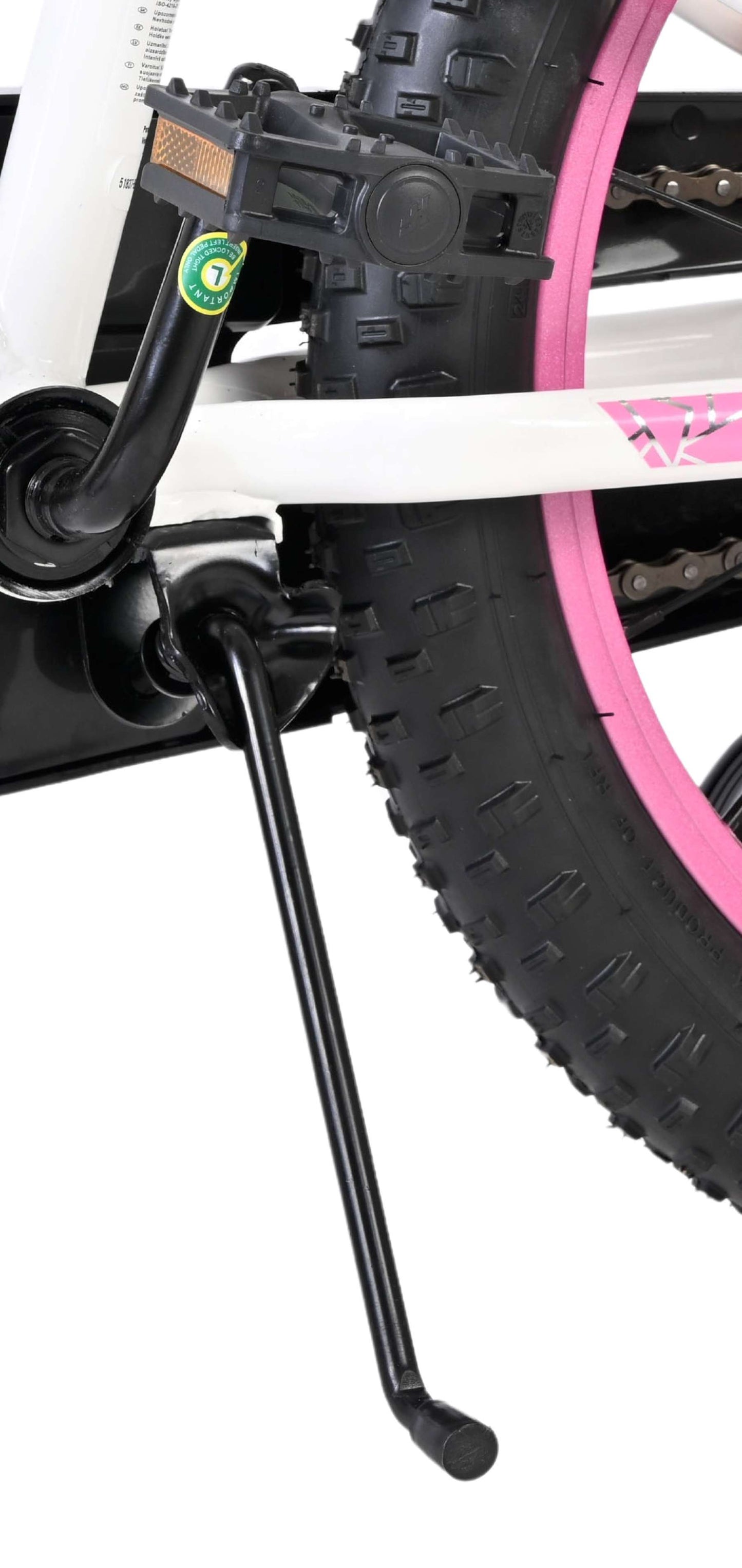 Volare Lily Vit Rosa Lila 18 tum – Barncykel med två handbromsar