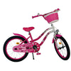 Volare Lovely 18 tum Barncykel för Tjejer – Med Korg, Handbroms & Stödhjul, Rosa - För barn 4-7 år