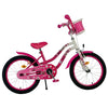Volare Lovely 18 tum Barncykel för Tjejer – Med Korg, Handbroms & Stödhjul, Rosa - För barn 4-7 år