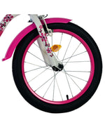 Volare Lovely 18 tum Barncykel för Tjejer – Med Korg, Handbroms & Stödhjul, Rosa - För barn 4-7 år