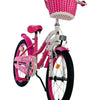 Volare Lovely 18 tum Barncykel för Tjejer – Med Korg, Handbroms & Stödhjul, Rosa - För barn 4-7 år