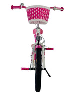 Volare Lovely 18 tum Barncykel för Tjejer – Med Korg, Handbroms & Stödhjul, Rosa - För barn 4-7 år