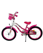 Volare Lovely 18 tum Barncykel för Tjejer – Med Korg, Handbroms & Stödhjul, Rosa - För barn 4-7 år