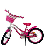 Volare Lovely 18 tum Barncykel för Tjejer – Med Korg, Handbroms & Stödhjul, Rosa - För barn 4-7 år