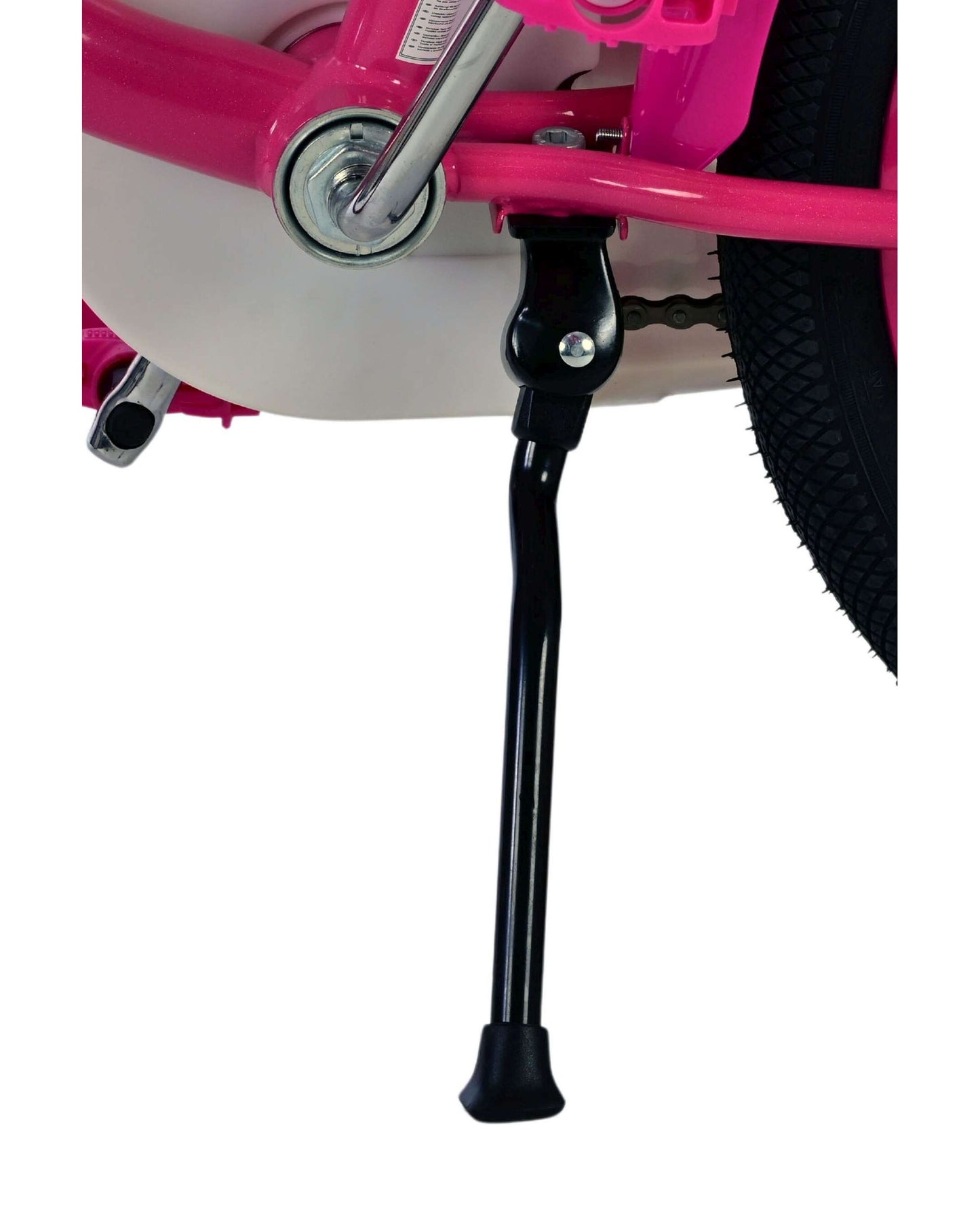 Volare Lovely 18 tum Barncykel för Tjejer – Med Korg, Handbroms & Stödhjul, Rosa - För barn 4-7 år
