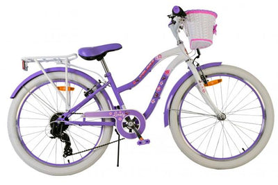 Volare Lovely Barncykel 24 tum, Lila 7 Växlar - Lilla Cykelbutiken