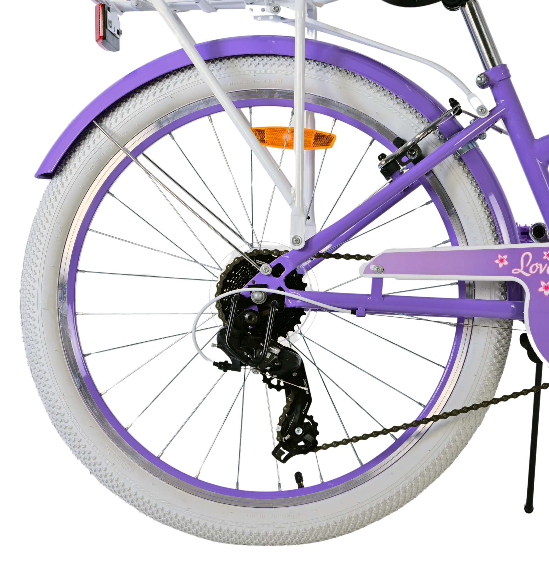 Volare Lovely Barncykel 24 tum, Lila 7 Växlar - Lilla Cykelbutiken