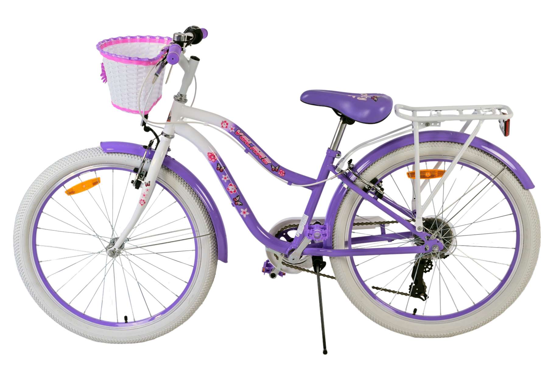 Volare Lovely Barncykel 24 tum, Lila 7 Växlar - Lilla Cykelbutiken
