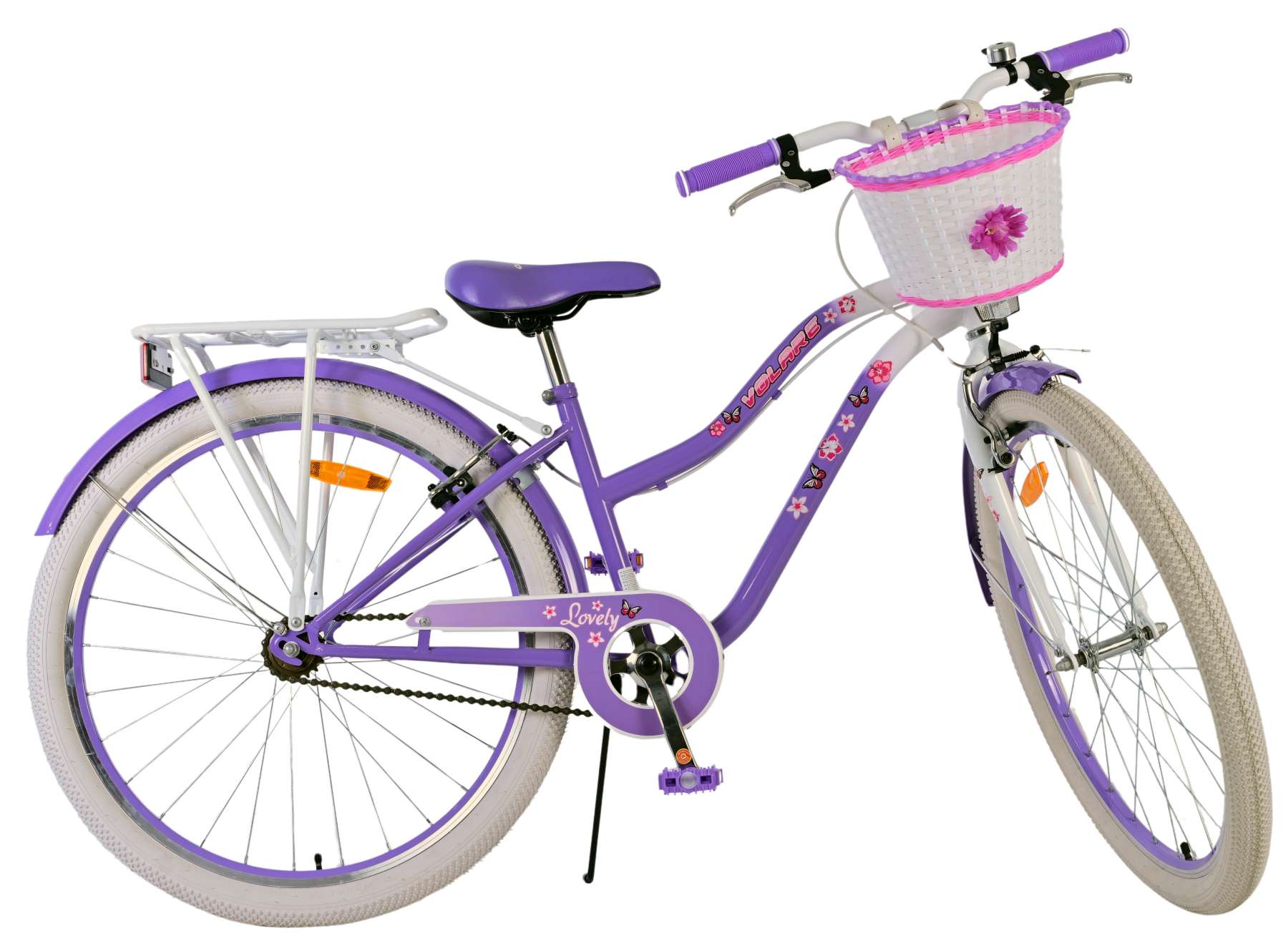 Volare Lovely Barncykel Två Handbromsar 26 tum, Lila - Lilla Cykelbutiken