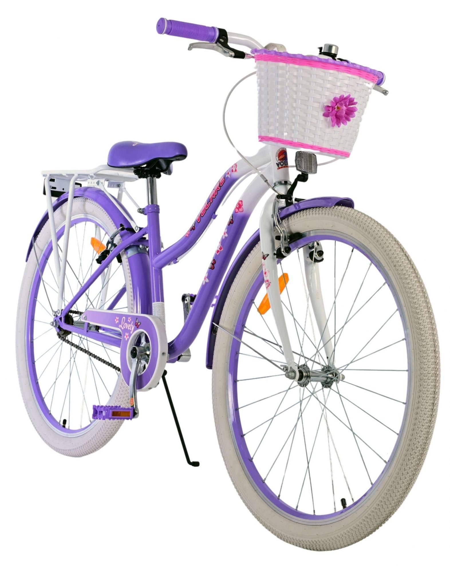 Volare Lovely Barncykel Två Handbromsar 26 tum, Lila - Lilla Cykelbutiken