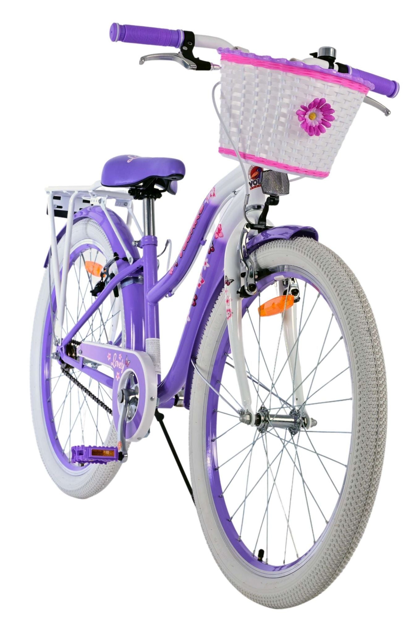 Volare Lovely Barncykel Två Handbromsar 24 tum, Lila - Lilla Cykelbutiken