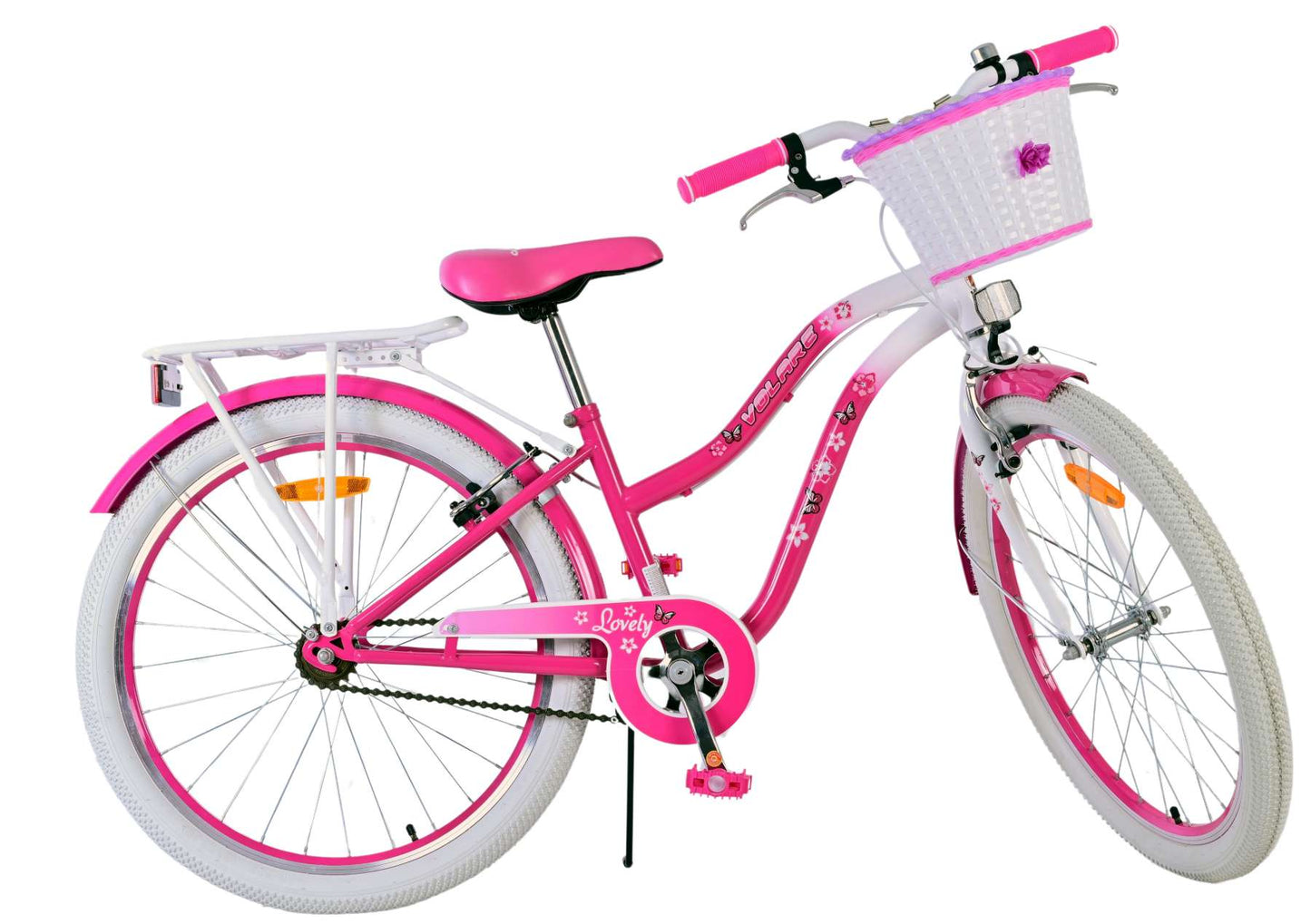 Volare Lovely Barncykel Två Handbromsar 24 tum, Rosa - Lilla Cykelbutiken