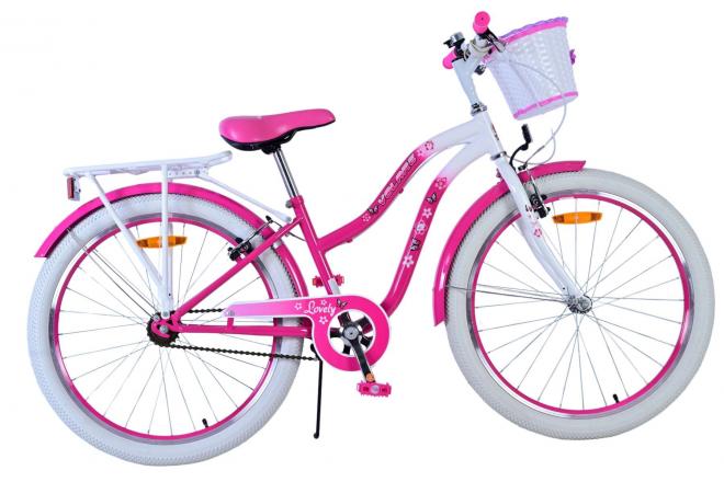 Volare Lovely Barncykel Två Handbromsar 24 tum, Rosa - Lilla Cykelbutiken