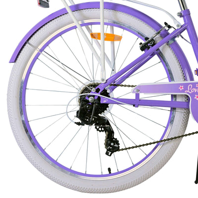 Volare Lovely Barncykel 26 tum, Lila 7 Växlar - Lilla Cykelbutiken