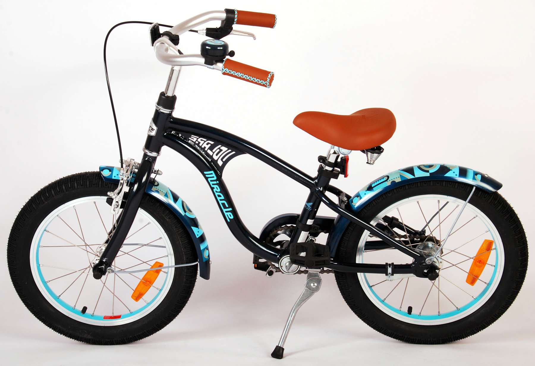 Volare Miracle Cruiser Barncykel 16 tum, Matt Blå - Lilla Cykelbutiken