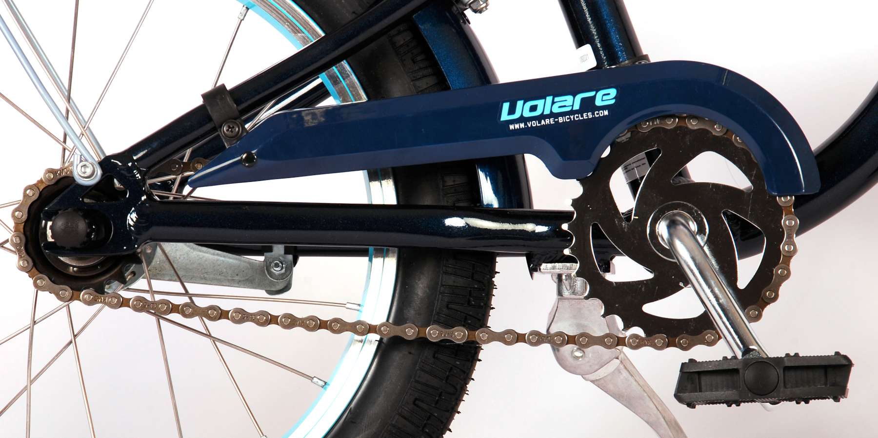 Volare Miracle Cruiser Barncykel 16 tum, Matt Blå - Lilla Cykelbutiken