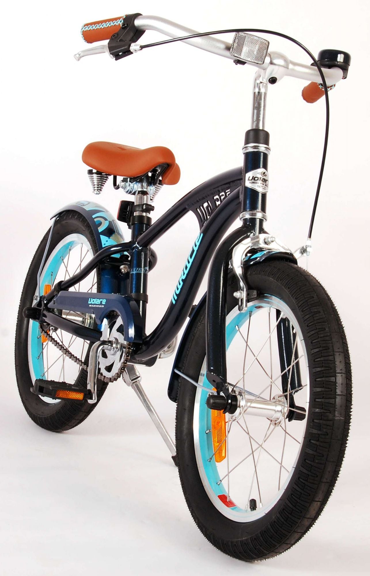 Volare Miracle Cruiser Barncykel 16 tum, Matt Blå - Lilla Cykelbutiken