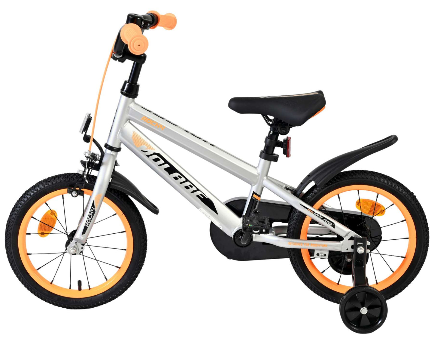 Volare Rocky Barncykel 14 tum, Grå - För barn 5-5 år