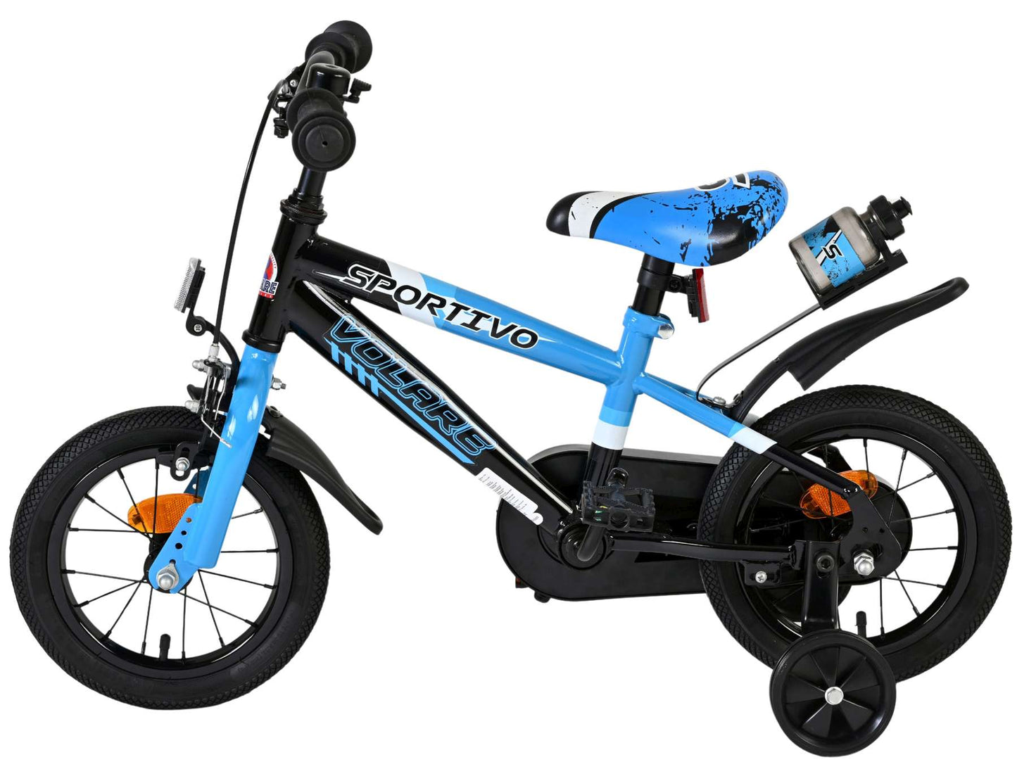 Volare Sportivo Barncykel 12 tum, Svart - För barn 3-4 år