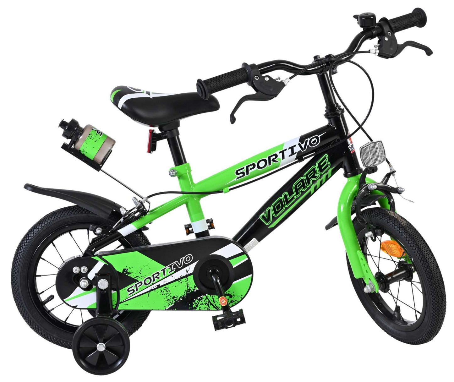 Volare Sportivo Barncykel 12 tum, dubbla handbromsar, Grön - För barn 3-4 år
