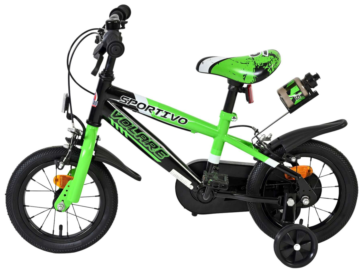 Volare Sportivo Barncykel 12 tum, dubbla handbromsar, Grön - För barn 3-4 år